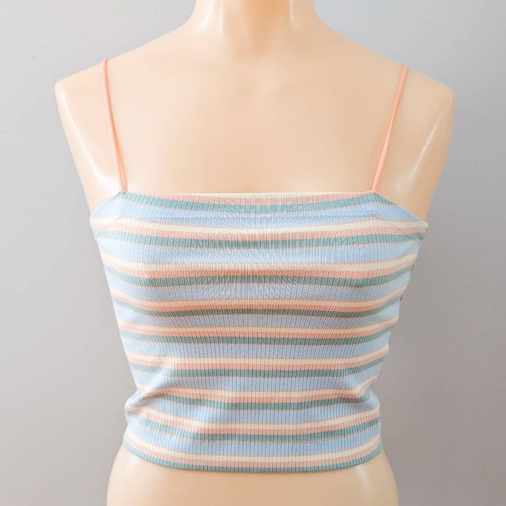 American Eagle Striped Pastel Crop Top